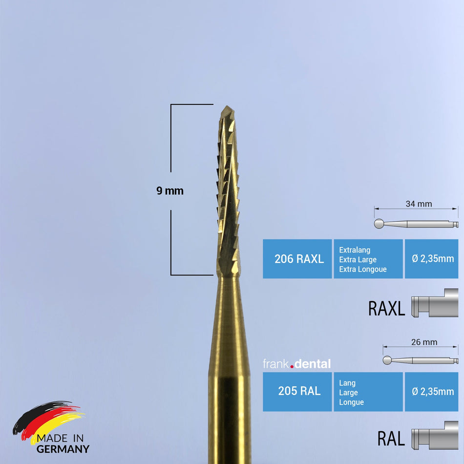 Titanium Coated Carbide Lindemann Bone Cutter  - 162 RAL - RAXL