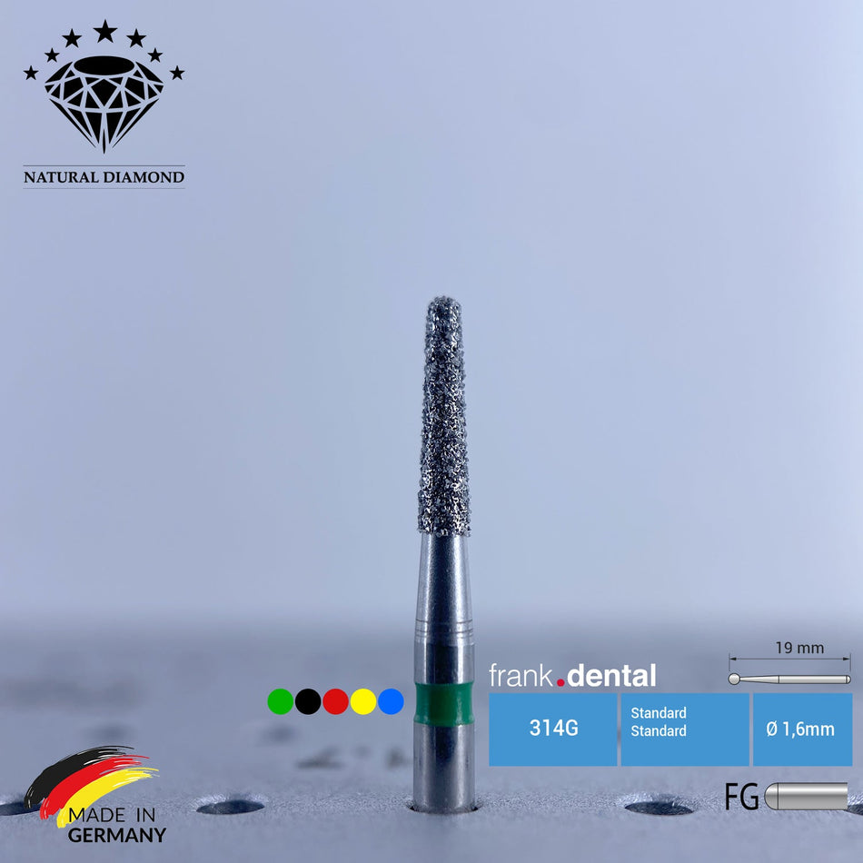 Dental Natural Diamond Bur - 855 Dental Burs - For Turbine - 5 Pcs