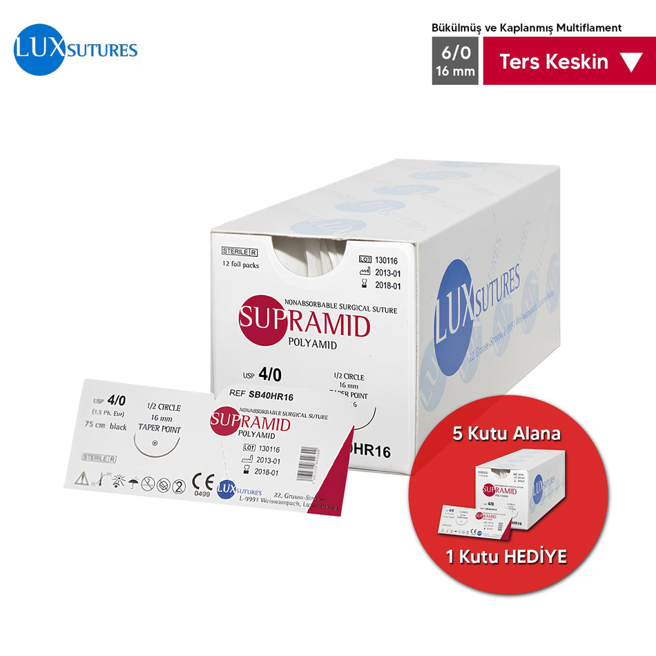 Supramid Coated Multifilament Suture - Reverse Sharp 6/0 - 16mm 5+1 Campaign