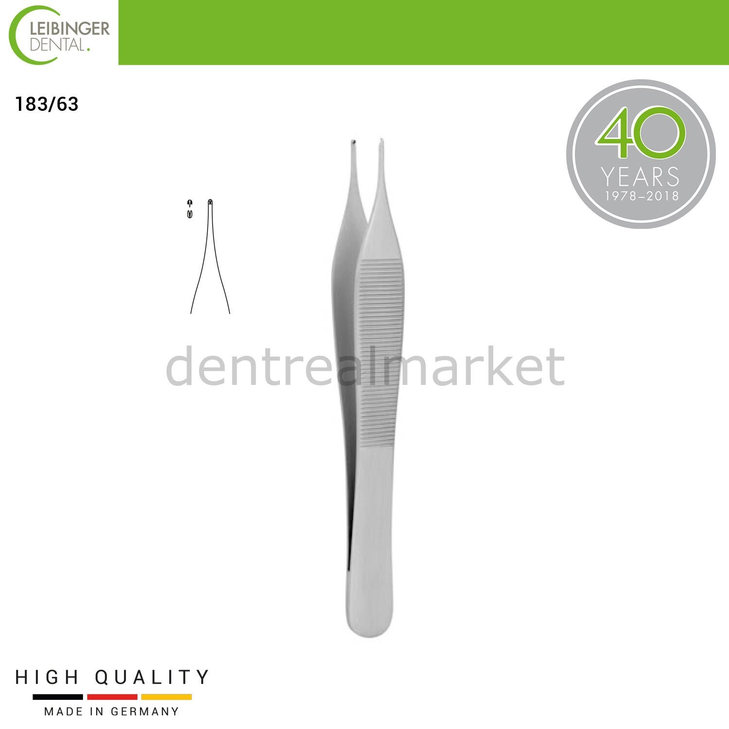 Leibinger - Adson - Micro Surgical Tissue Forceps - 12 cm