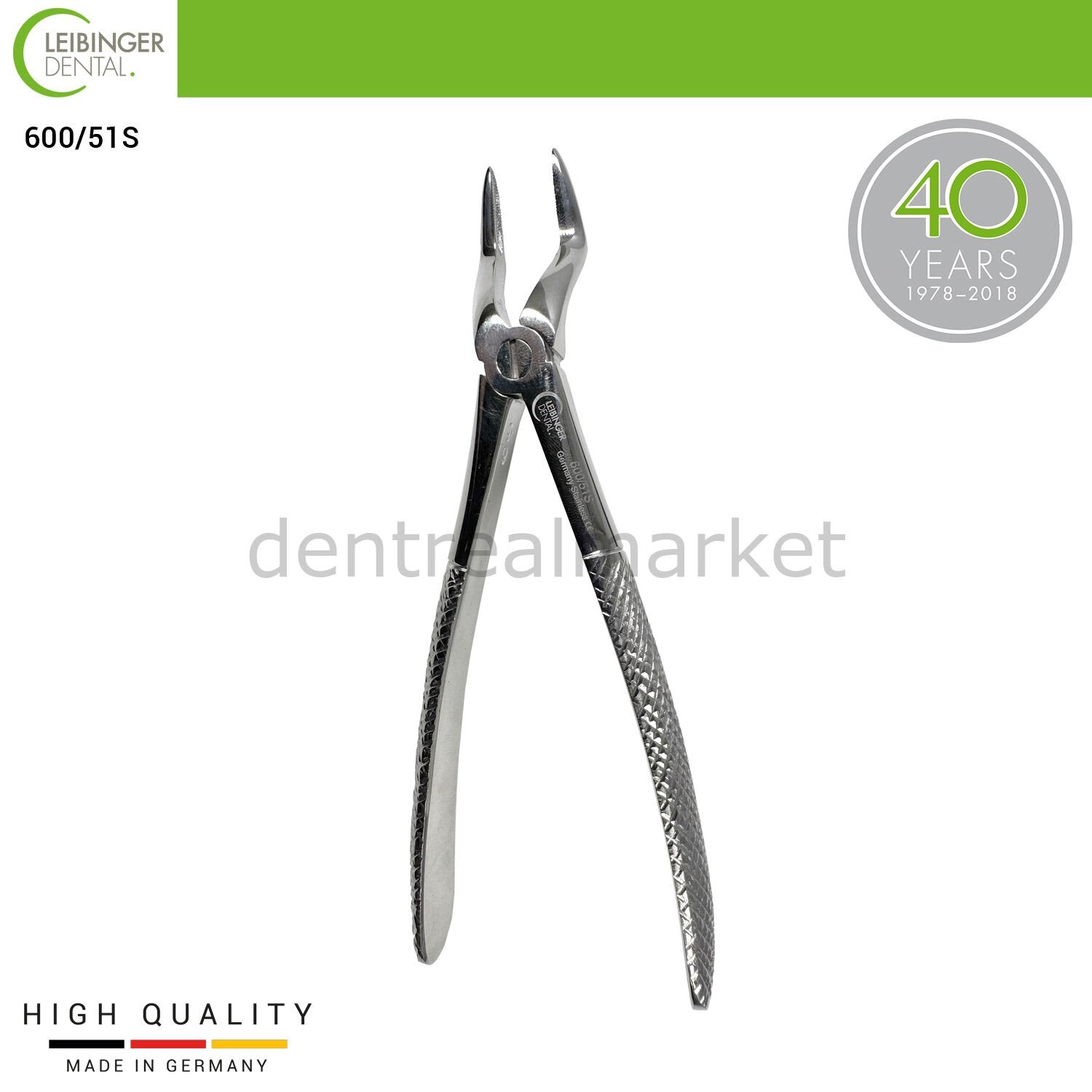 Leibinger - Adult Extracting Forceps 51S - Forceps for Upper Roots