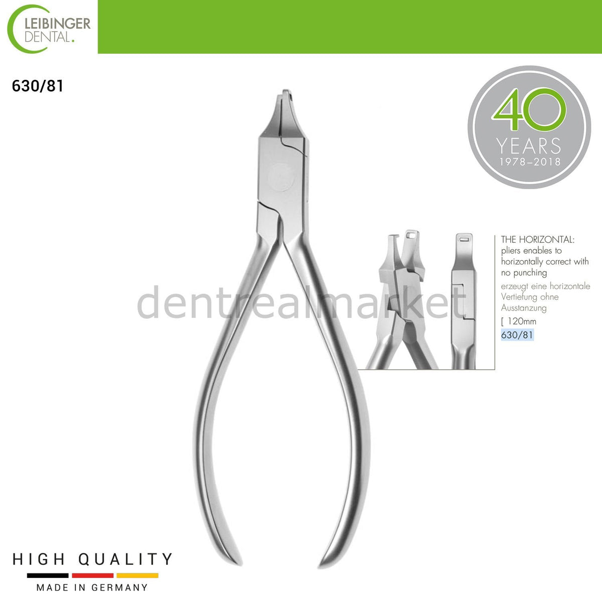 Leibinger - Aligner Plier Horizontal - Aligner Handpiece Horizontal - 120 mm