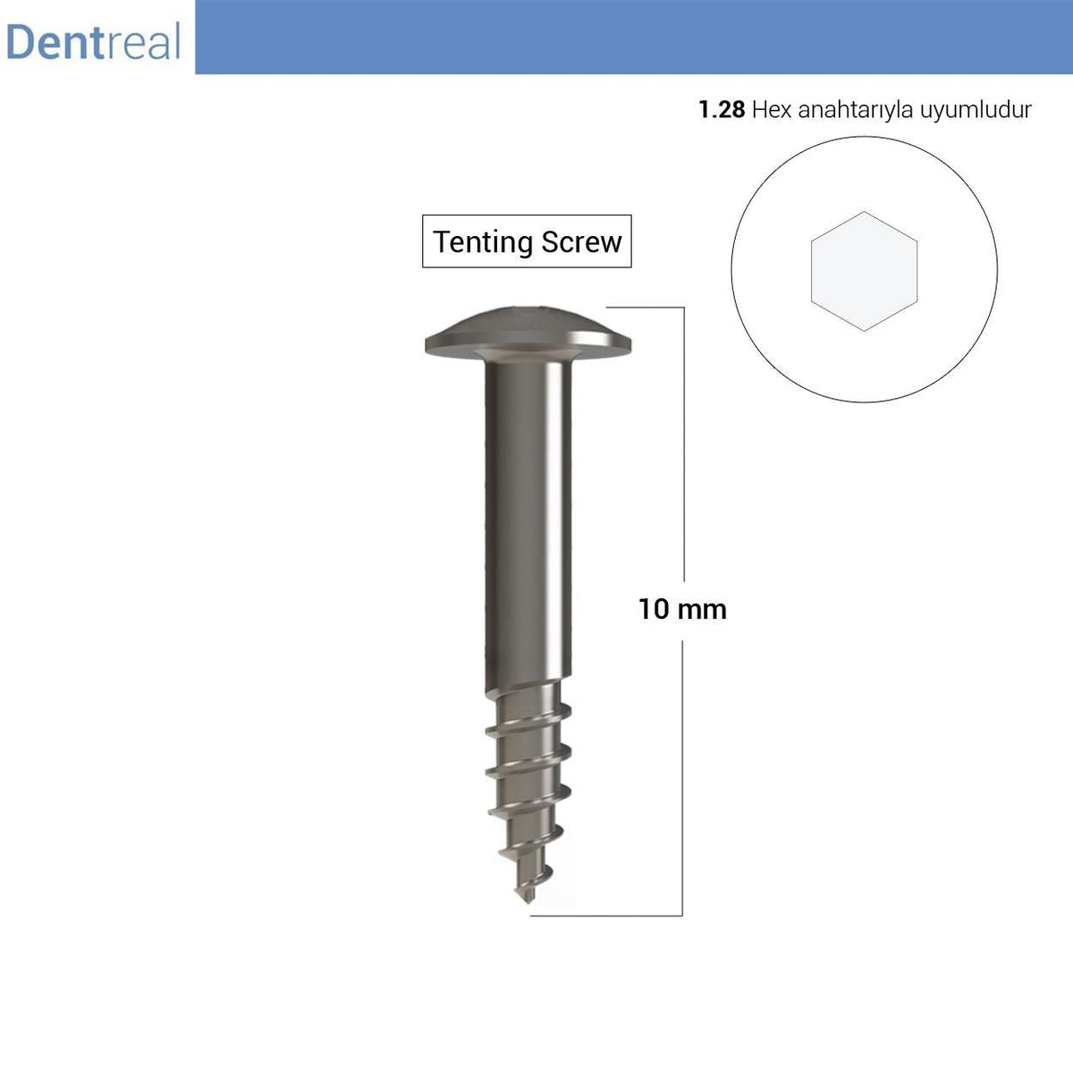 Dentreal - Bonefix GBR Tenting Screw – Half Threaded Tentig Screw 5 Pcs