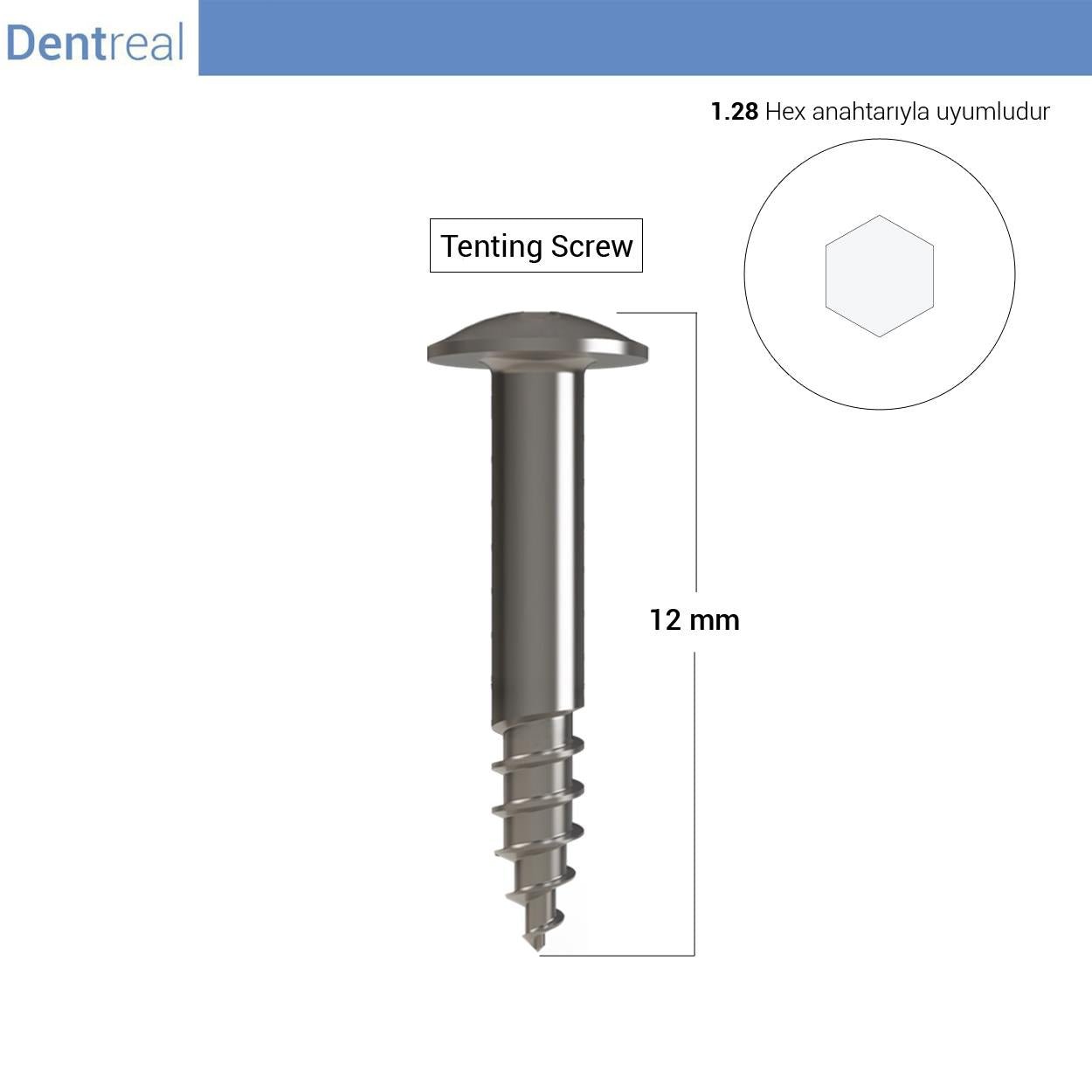 Dentreal - Bonefix GBR Tenting Screw – Half Threaded Tentig Screw 5 Pcs