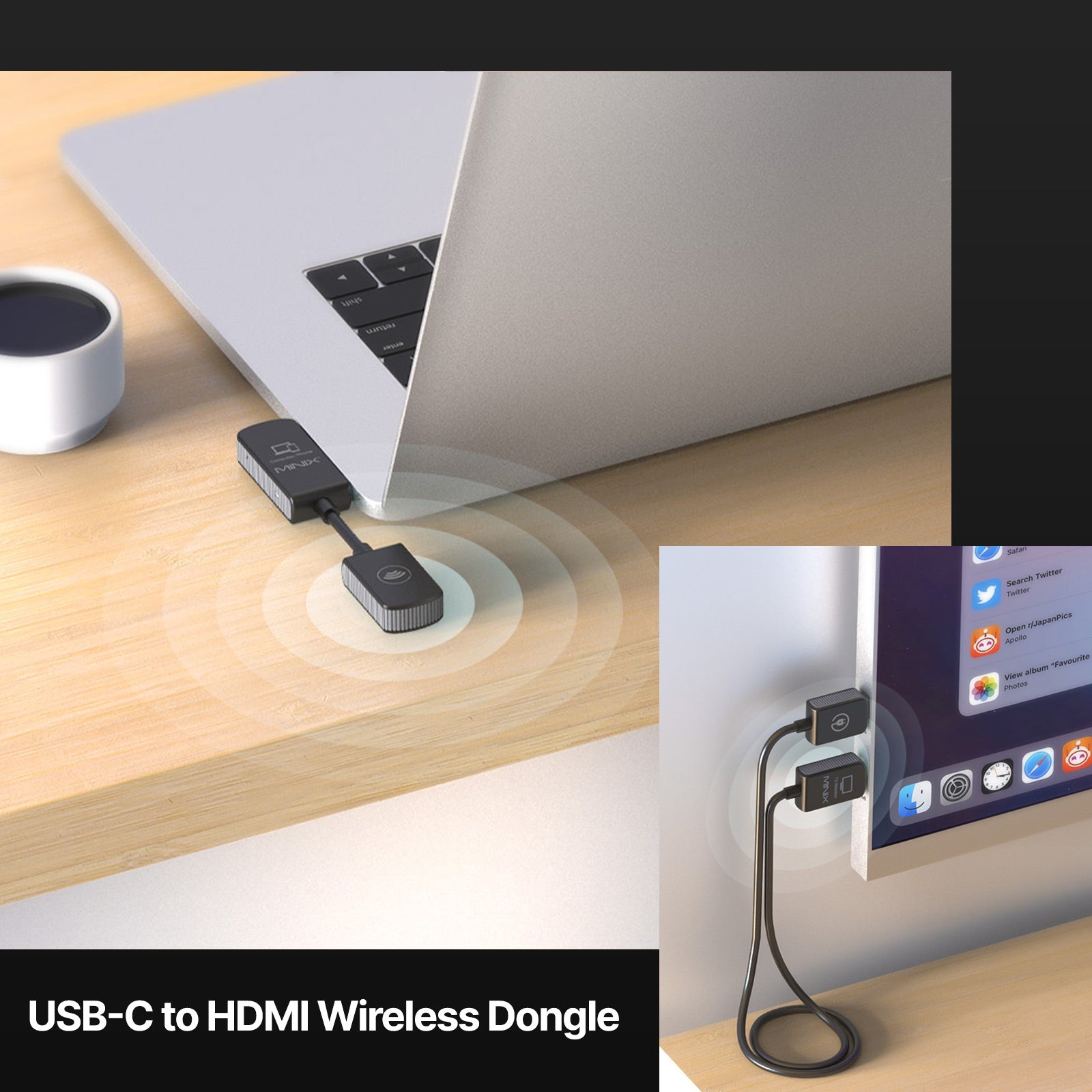 Minix - C1 USB - C to HDMI Wireless Display Dongle - Wireless HDMI Transmitter