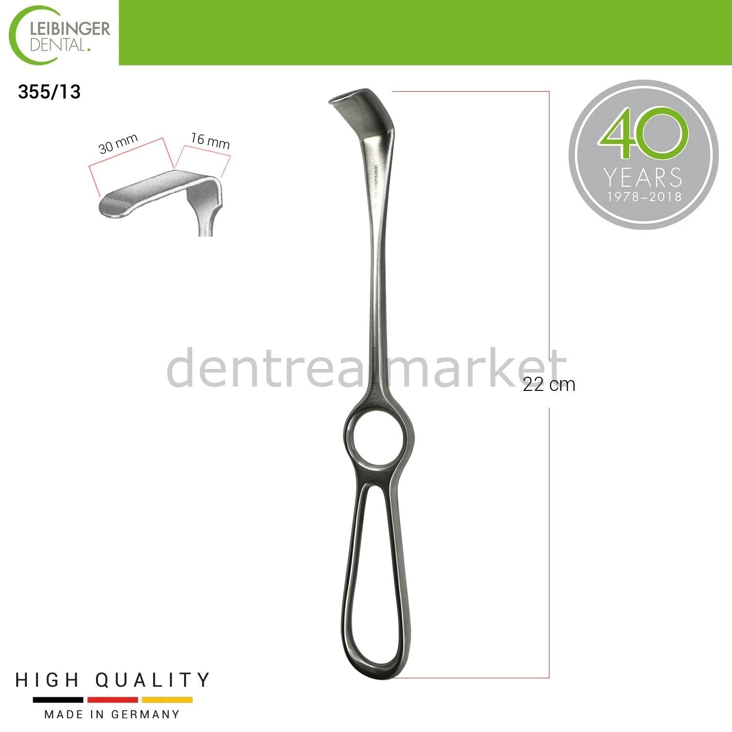 Leibinger - Dental Kocher - Langenbeck Retractor - 30*16 mm