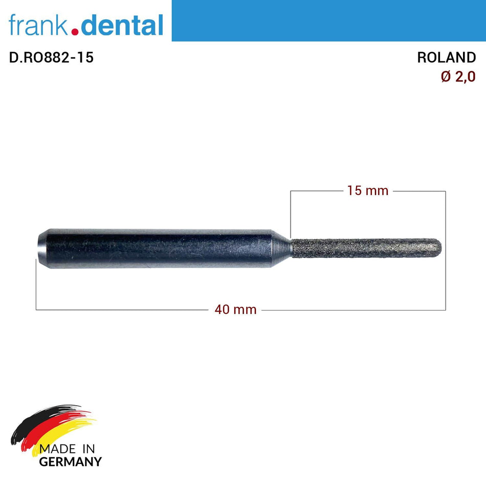 Dentreal - Diamond Milling Drill 2.0 mm - for Roland Milling Machine