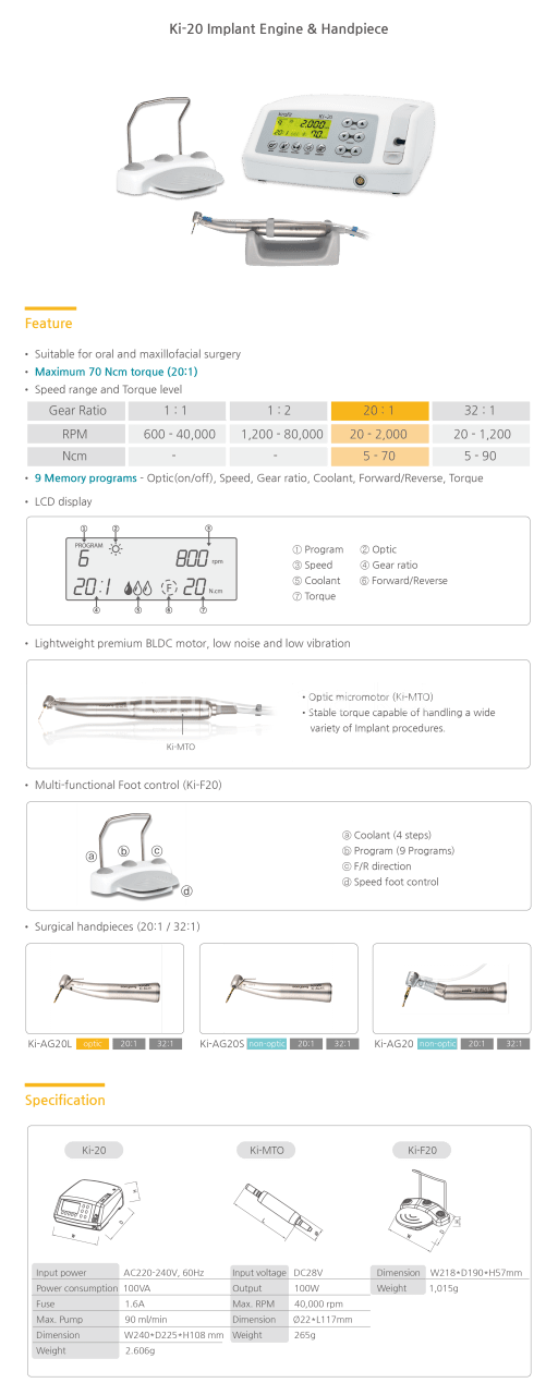 Saeyang - Marathon Krafit Implant Motor Illuminated KI - 20L