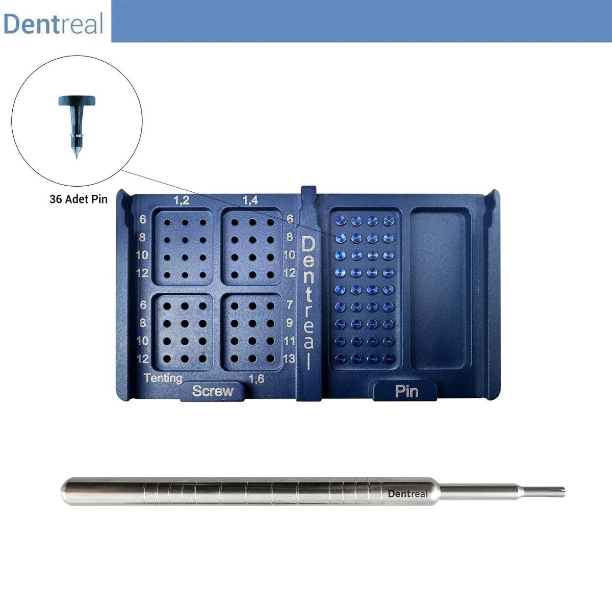 Dentreal - Memfix GBR Titanium Membran Pin Fixation Kit - Set with 36 pcs pin