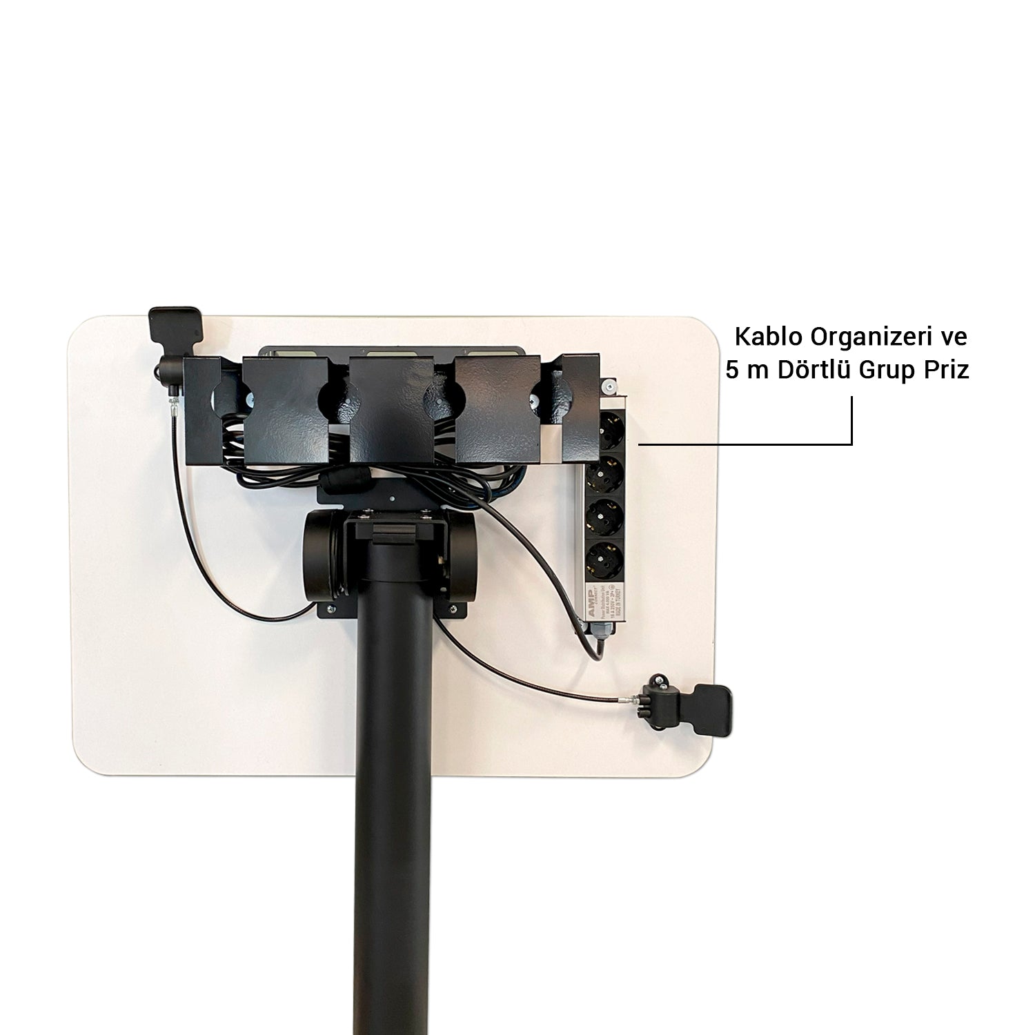 Dentreal - Movable Height Adjustable With Socket Mobile Laptop Cart - Trolley - Scanner Stand