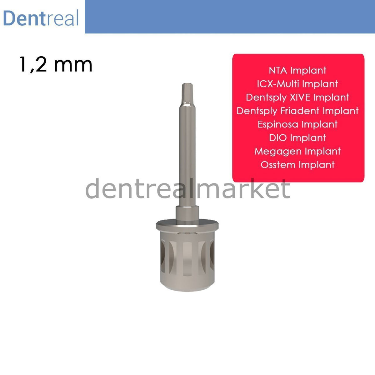 Dentreal - Screwdriver for Xive Implant - 1,20 mm Hex Driver