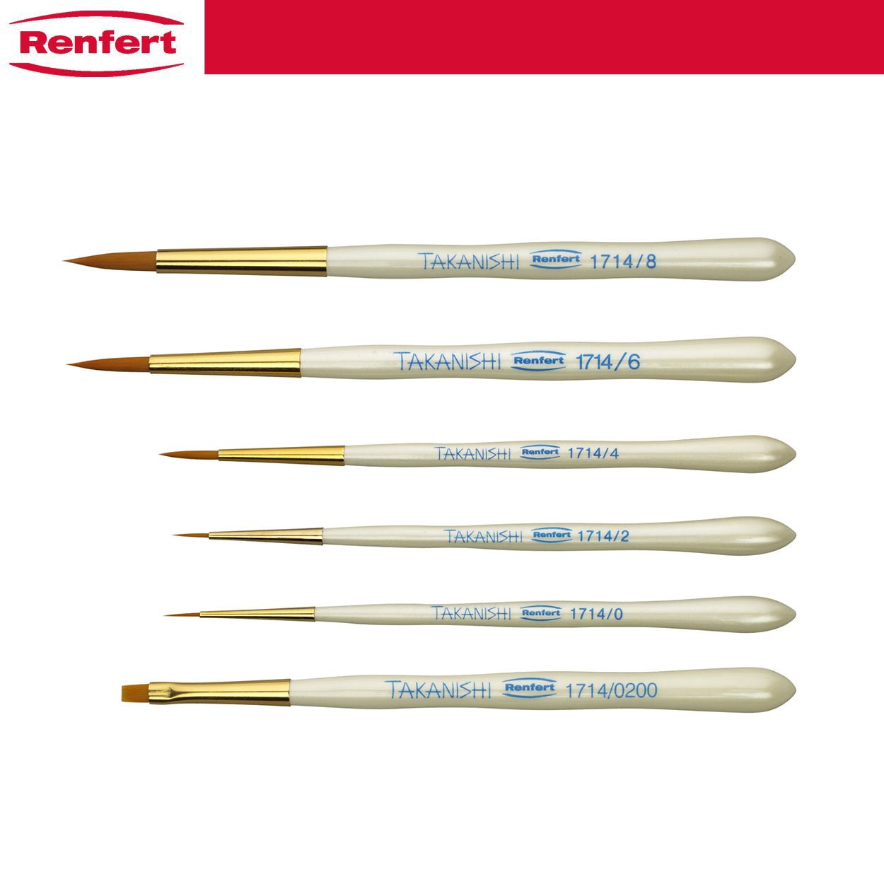 Renfert - Takanishi Synthetic Bristle Brush Refill 2 Pieces - Size:2/0