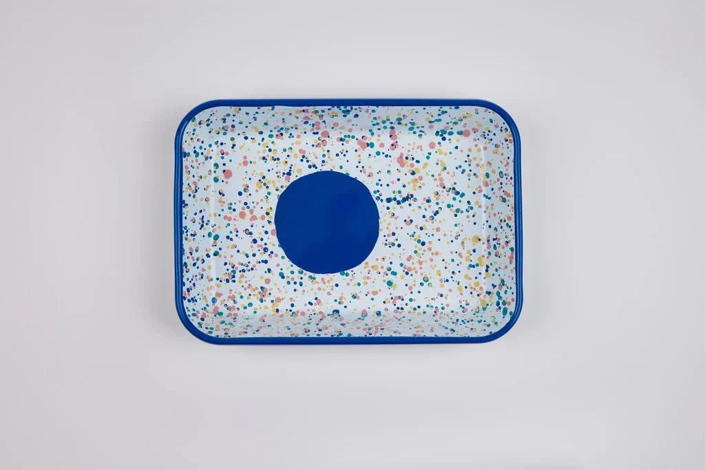 Kapka - Wonder Wheel Serving Tray - Enamel Vintage Look Washable Serving Tray / Kapka