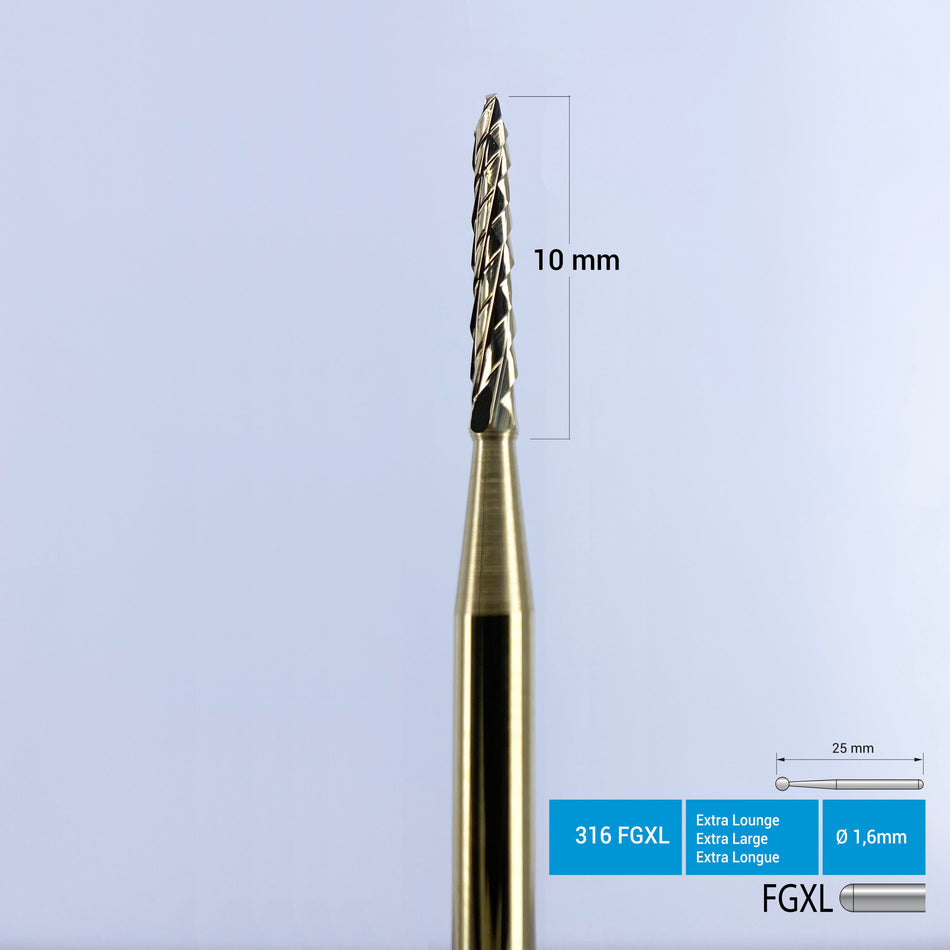 Titanium Coated Carbide Lindemann Bone Cutter - 162A  FG