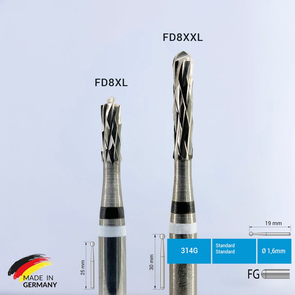 Aggressive Metal&Crown Cutting Bur - FD8XL - 10 Pcs