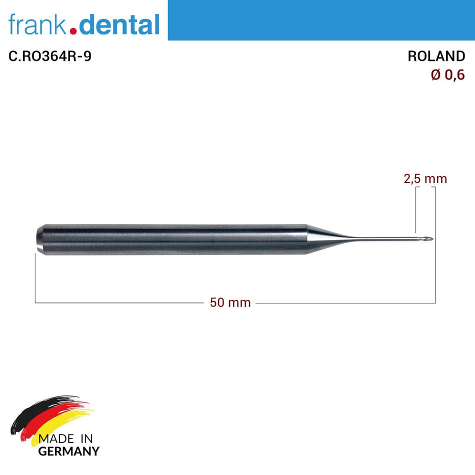 Tungsten Milling Bur 0.6 mm - for Roland Milling Machine