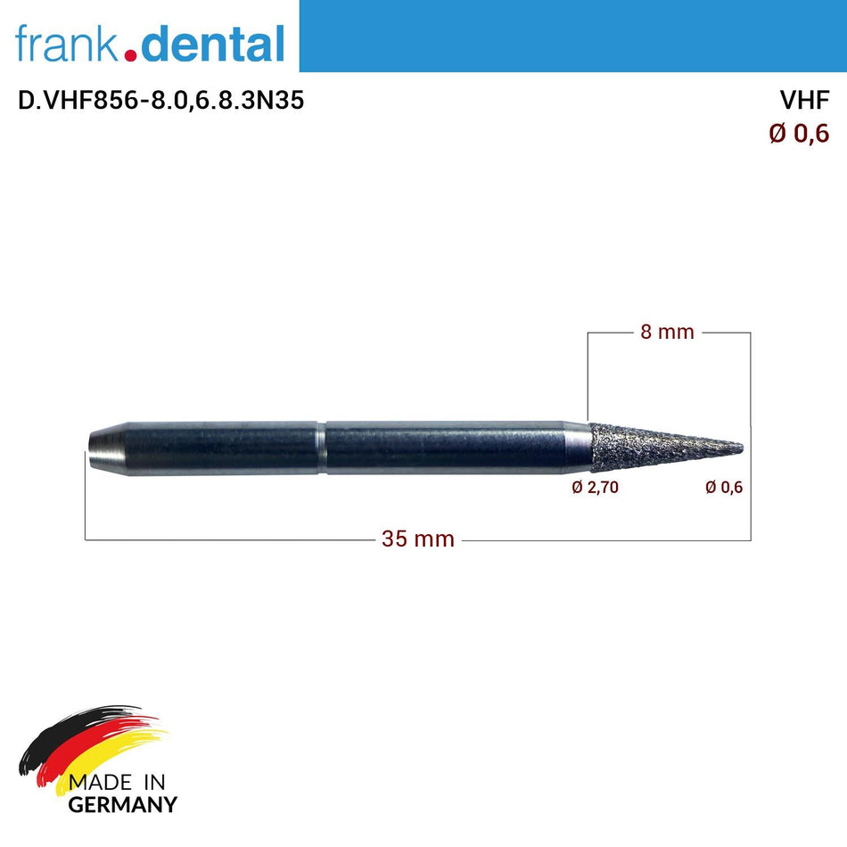 VHF Diamond Cad Cam Drill 0.6 mm